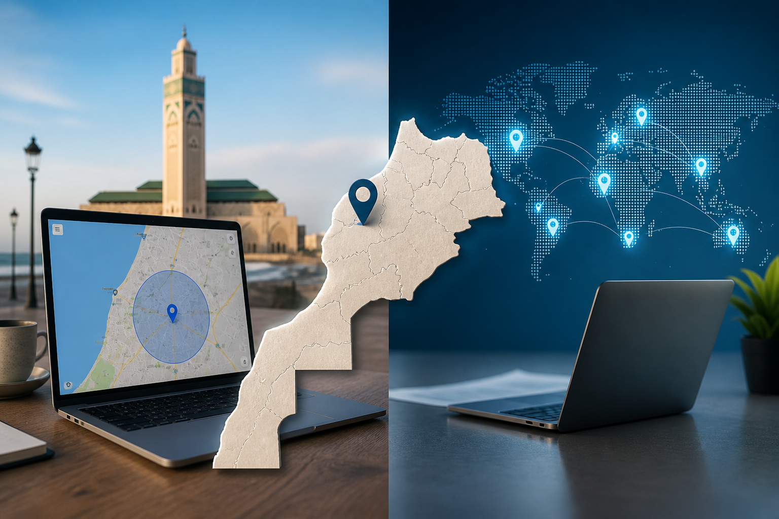 SEO local vs national Maroc