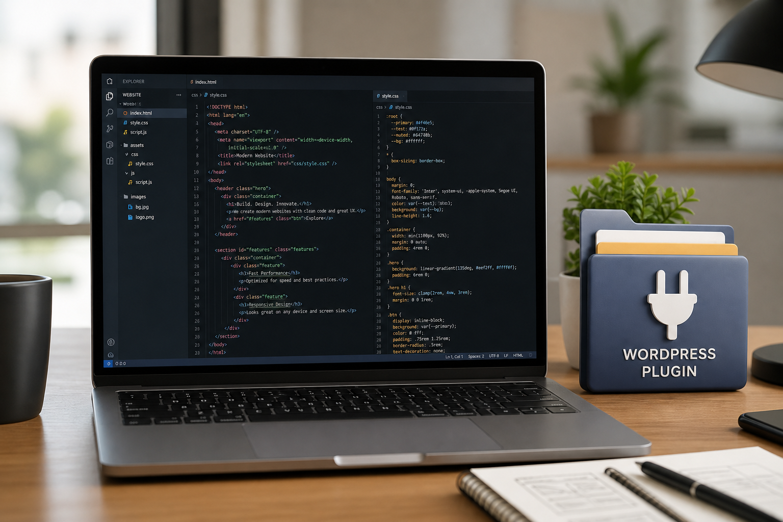 Création pages HTML et plugins WordPress